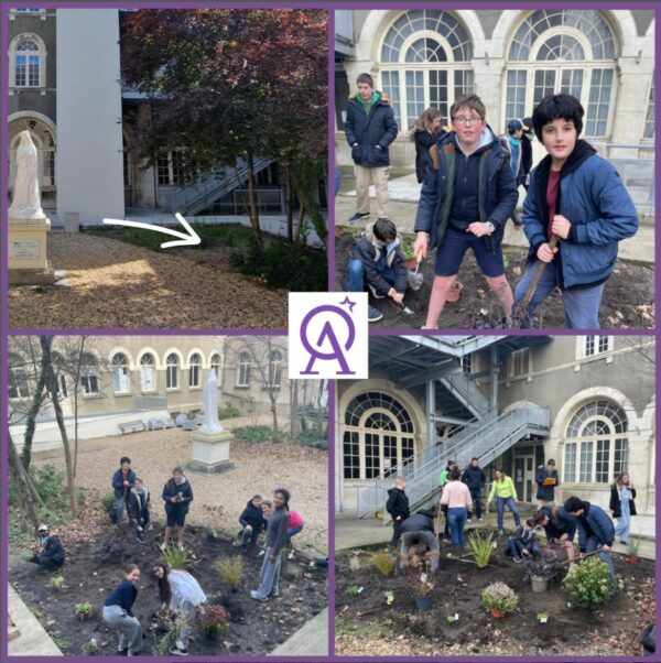 Aménagement d&rsquo;un espace vert par le groupe de collégiens « ASSOMPTION Vert »