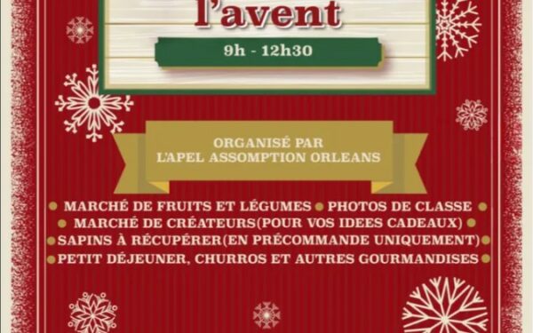 Marché de l’avent – 06 décembre 2025 – 9h – 12h30
